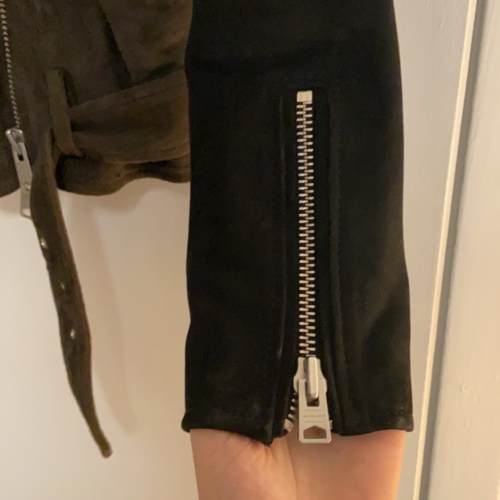 All Saints Suede Biker Jacket S - Picture 9 of 13